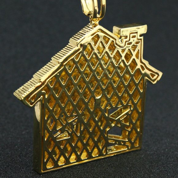 14k Gold House 20" Cuban Chain + Pendant